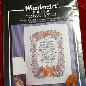 Wonder Art Quilt Top 1 Stamped Quilt Top 27"x36" Baby Morning Light